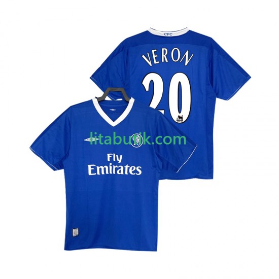 Chelsea VERON 20 2003 2005 Retro Män Hemma Fotbollströja Kortärmad