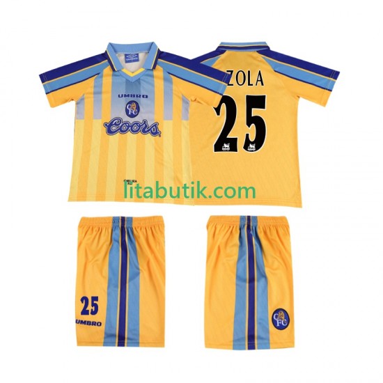 Chelsea ZOLA 25 1995 1997 Retro Barn Borta Fotbollströja Kortärmad