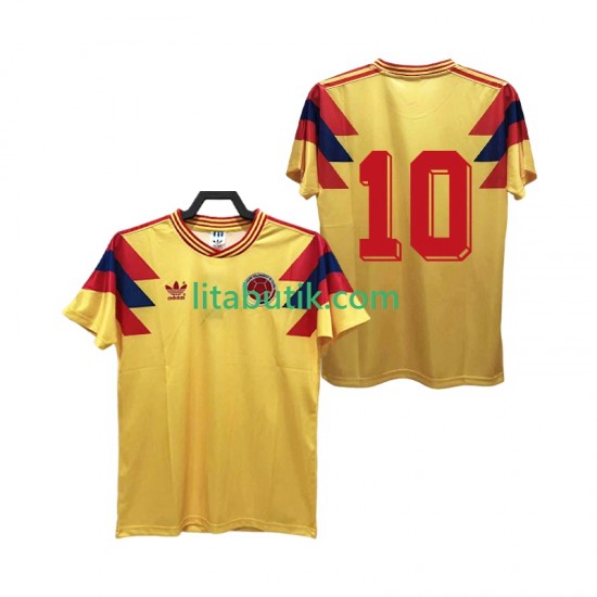 Colombia 10 1990 Retro Män Hemma Fotbollströja Kortärmad