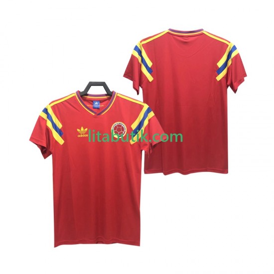 Colombia 1990 Retro Män Borta Fotbollströja Kortärmad