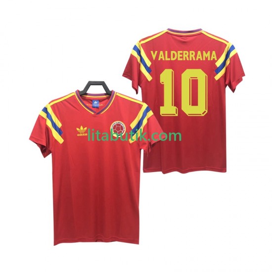 Colombia VALDERRAMA 10 1990 Retro Män Borta Fotbollströja Kortärmad