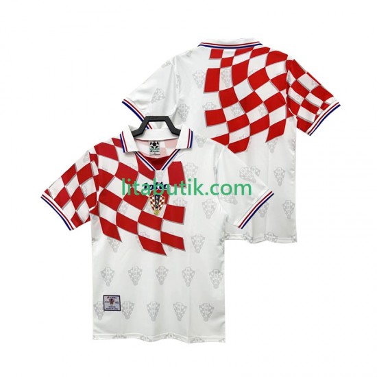 Kroatien Retro Män Hemma Fotbollströja 1998 Kortärmad