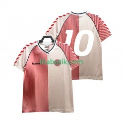 Danmark 1986 Retro Män Hemma Fotbollströja Kortärmad Danmark 1986 Retro Män Hemma Fotbollströja Kortärmad