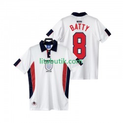 England BATTY 8 Retro Män Hemma Fotbollströja 1998 Kortärmad
