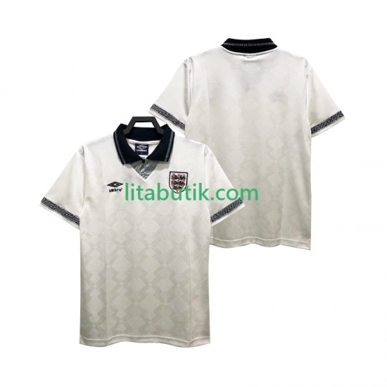 England 1990 Retro Män Hemma Fotbollströja Kortärmad
