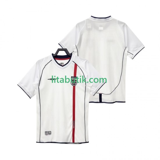 England Retro Män Hemma Fotbollströja 2002 Kortärmad