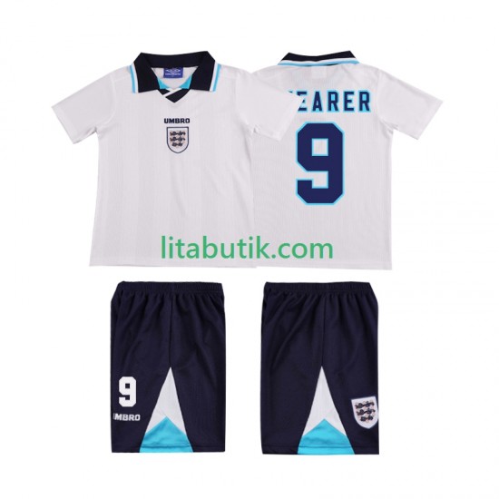 England SHEARER 9 1996 Retro Barn Hemma Fotbollströja Kortärmad