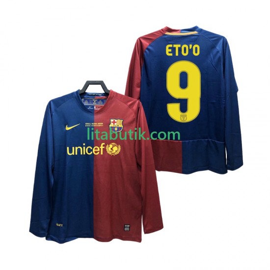 FC Barcelona ETO O 9 Champions League 2009 Retro Män Hemma Fotbollströja 2008 Långärmad