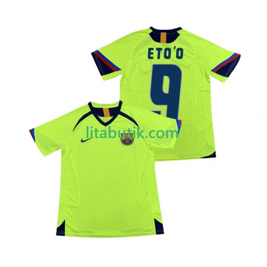 FC Barcelona ETOO 9 2005 Retro Män Borta Fotbollströja 2006 Kortärmad