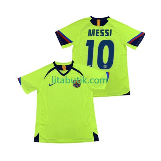 FC Barcelona Lionel Messi 10 2005 Retro Män Borta Fotbollströja 2006 Kortärmad