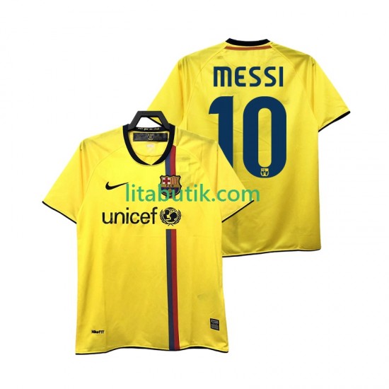 FC Barcelona Lionel Messi 10 2009 Retro Män Borta Fotbollströja 2008 Kortärmad