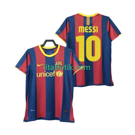 FC Barcelona Lionel Messi 10 Retro Män Hemma Fotbollströja 2011 2010 Kortärmad