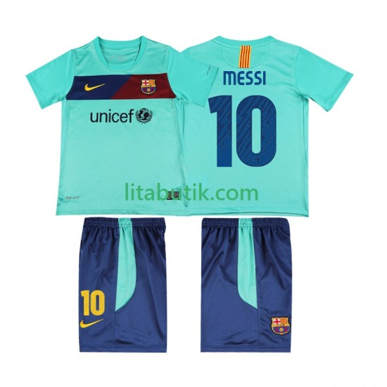 FC Barcelona Lionel Messi 10 Retro Barn Borta Fotbollströja 2011 2010 Kortärmad