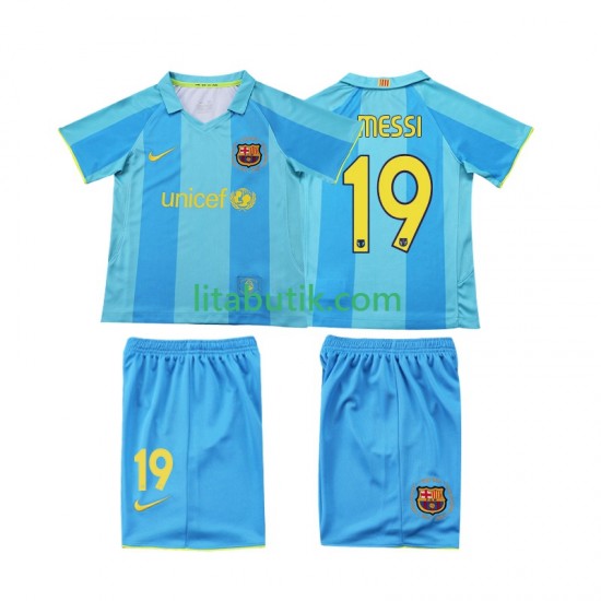 FC Barcelona Lionel Messi 19 2007 Retro Barn Borta Fotbollströja 2008 Kortärmad