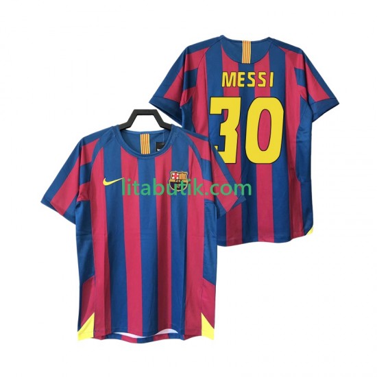 FC Barcelona Lionel Messi 30 2005 Retro Män Hemma Fotbollströja 2006 Kortärmad
