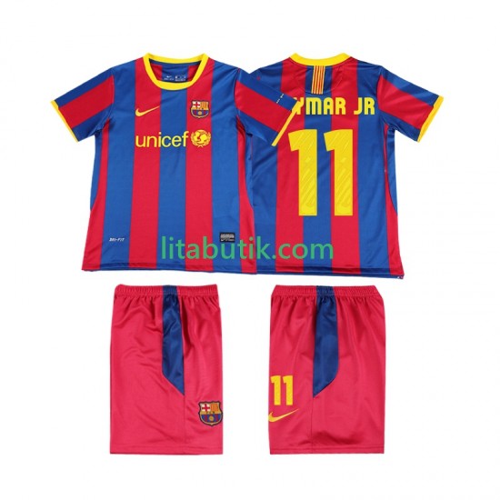 FC Barcelona Neymar JR 11 Retro Barn Hemma Fotbollströja 2011 2010 Kortärmad