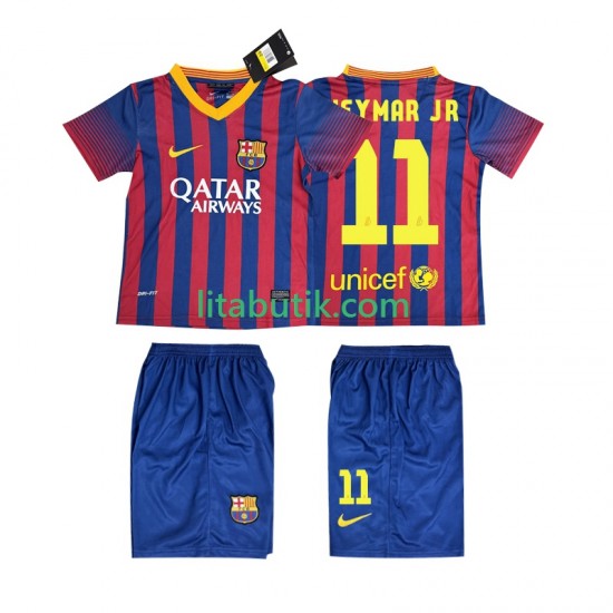 FC Barcelona Neymar JR 11 2013 2014 Retro Barn Hemma Fotbollströja Kortärmad