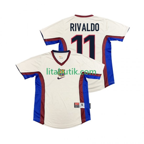 FC Barcelona RIVALDO 11 Retro Män Borta Fotbollströja 1998 1999 Kortärmad