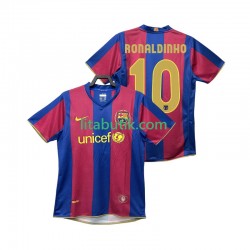 FC Barcelona RONALDINHO 10 2007 Retro Män Hemma Fotbollströja 2008 Kortärmad