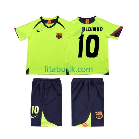 FC Barcelona RONALDINHO 10 2005 Retro Barn Borta Fotbollströja 2006 Kortärmad
