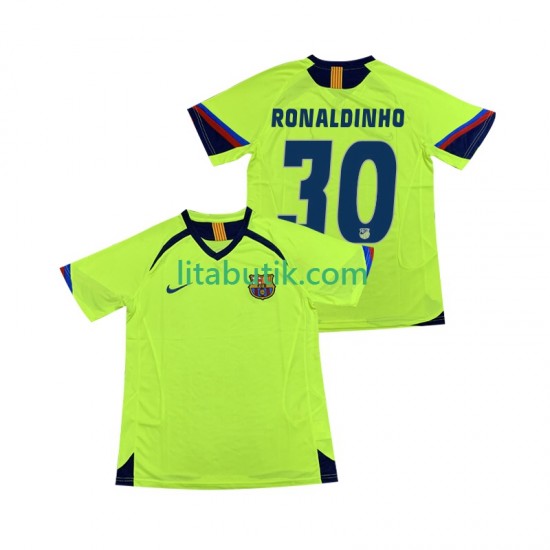FC Barcelona RONALDINHO 30 2005 Retro Män Borta Fotbollströja 2006 Kortärmad