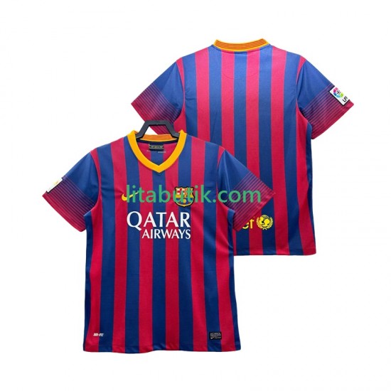 FC Barcelona 2013 2014 Retro Män Hemma Fotbollströja Kortärmad