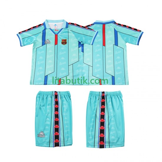 FC Barcelona 1996 1997 Retro Barn Borta Fotbollströja Kortärmad