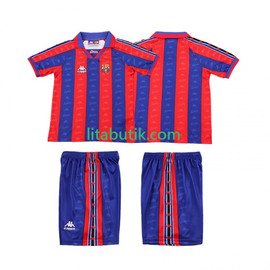 FC Barcelona 1996 1997 Retro Barn Hemma Fotbollströja Kortärmad