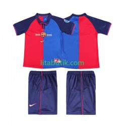 FC Barcelona 2000 Retro Barn Hemma Fotbollströja 1999 Kortärmad FC Barcelona 2000 Retro Barn Hemma Fotbollströja 1999 Kortärmad