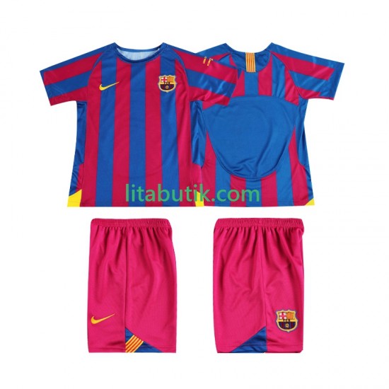 FC Barcelona Champions League 2005 Retro Barn Hemma Fotbollströja 2006 Kortärmad