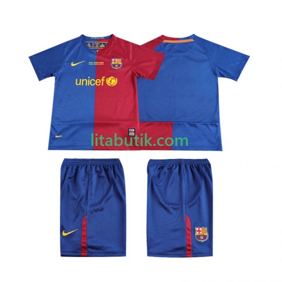 FC Barcelona Champions League 2009 Retro Barn Hemma Fotbollströja 2008 Kortärmad