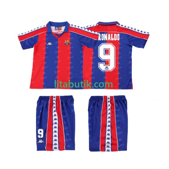 FC Barcelona Ronaldo 9 1992 1995 Retro Barn Hemma Fotbollströja Kortärmad