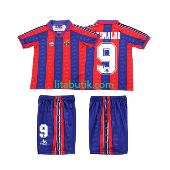 FC Barcelona Ronaldo 1996 1997 Retro Barn Hemma Fotbollströja Kortärmad