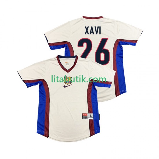 FC Barcelona XAVI 26 Retro Män Borta Fotbollströja 1998 1999 Kortärmad