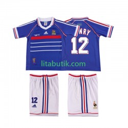 Frankrike Henry 12 Retro Barn Hemma Fotbollströja 1998 Kortärmad