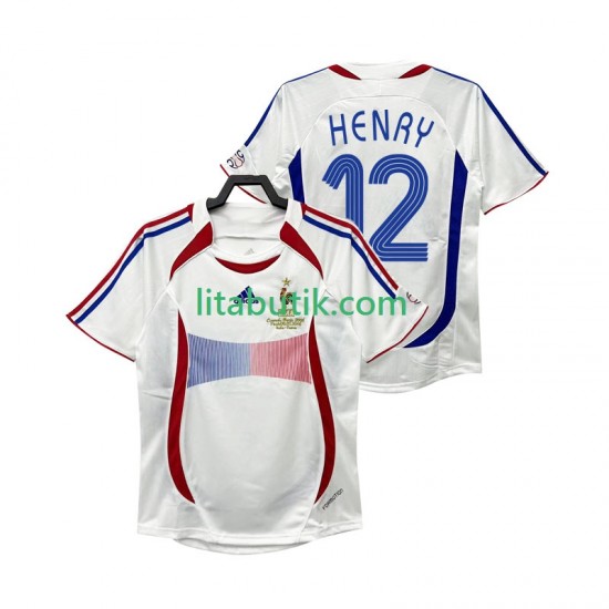 Frankrike Henry 12 Retro Män Borta Fotbollströja 2006 Kortärmad