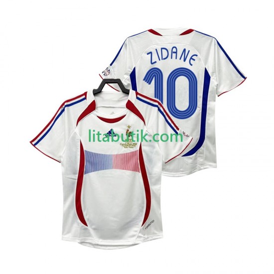 Frankrike ZIDANE 10 Retro Män Borta Fotbollströja 2006 Kortärmad