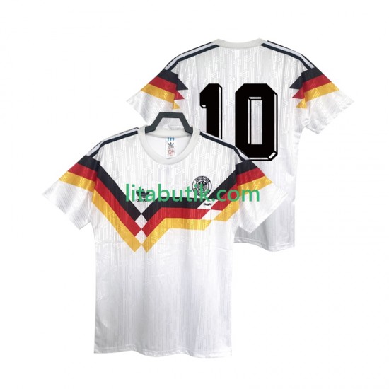 Tyskland 10 1990 Retro Män Hemma Fotbollströja Kortärmad