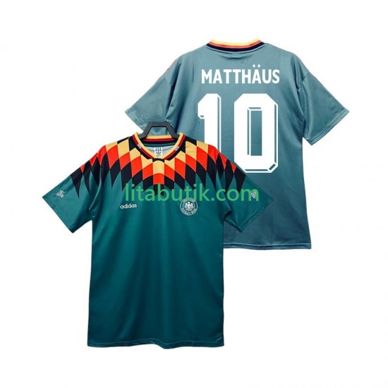 Tyskland MATTHAUS 10 1994 Retro Män Borta Fotbollströja Kortärmad