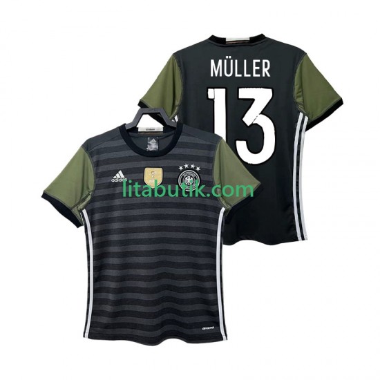 Tyskland MULLER 13 2016 Retro Män Borta Fotbollströja Kortärmad
