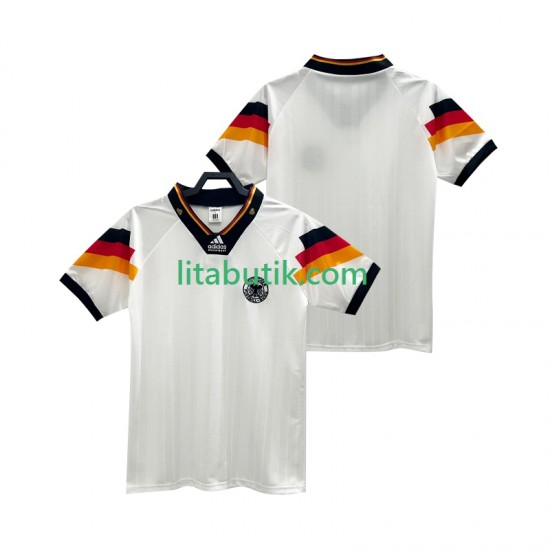 Tyskland 1992 Retro Män Hemma Fotbollströja Kortärmad