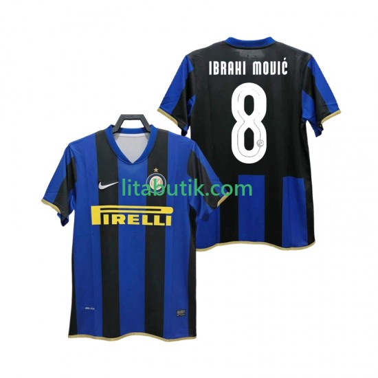 Inter Milan Ibrahimović 8 Champions League 2009 Retro Män Hemma Fotbollströja 2008 Kortärmad