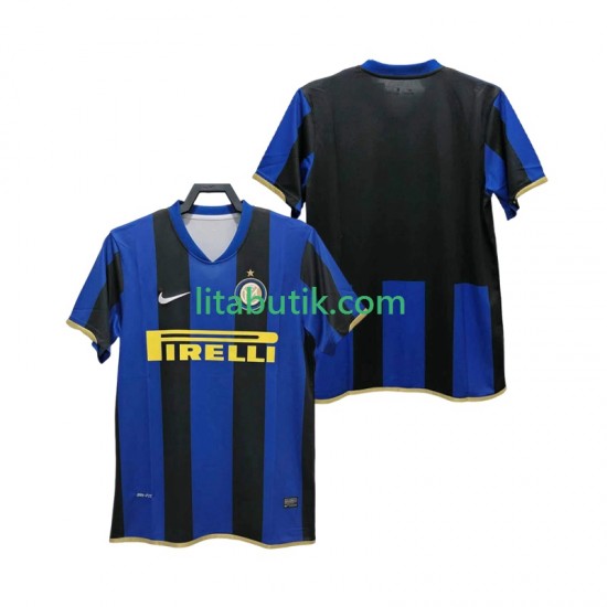 Inter Milan Champions League 2009 Retro Män Hemma Fotbollströja 2008 Kortärmad