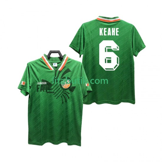 Irland KEAHE 6 1994 Retro Män Hemma Fotbollströja Kortärmad