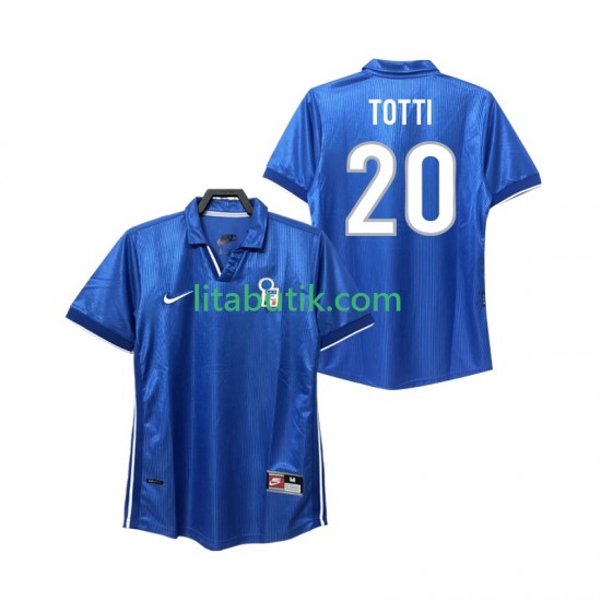 Italien Totti 20 Retro Män Hemma Fotbollströja 1998 Kortärmad