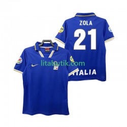 Italien ZOLA 21 1996 Retro Män Hemma Fotbollströja Kortärmad Italien ZOLA 21 1996 Retro Män Hemma Fotbollströja Kortärmad