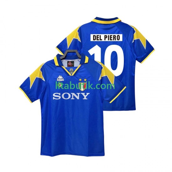 Juventus DEL PIERO 10 1995 1996 Retro Män Borta Fotbollströja Kortärmad