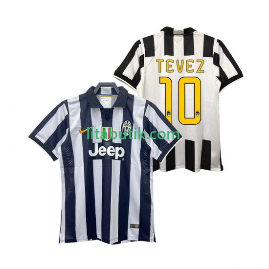 Juventus TEVEZ 10 2014 2015 Retro Män Hemma Fotbollströja Kortärmad