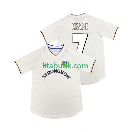 Leeds United KEANE 7 2000 2001 Retro Män Hemma Fotbollströja Kortärmad