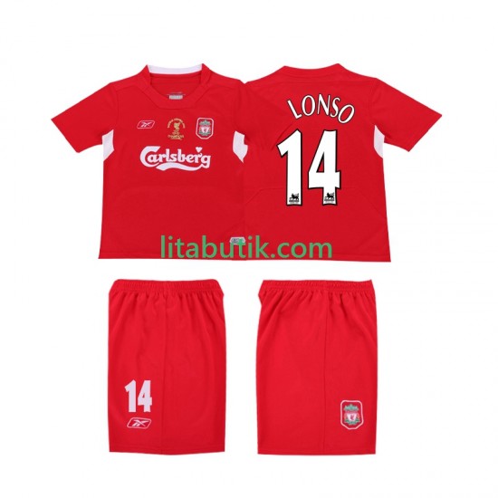 Liverpool ALONSO 14 LWP 2005 Retro Män Hemma Fotbollströja 2004 Kortärmad
